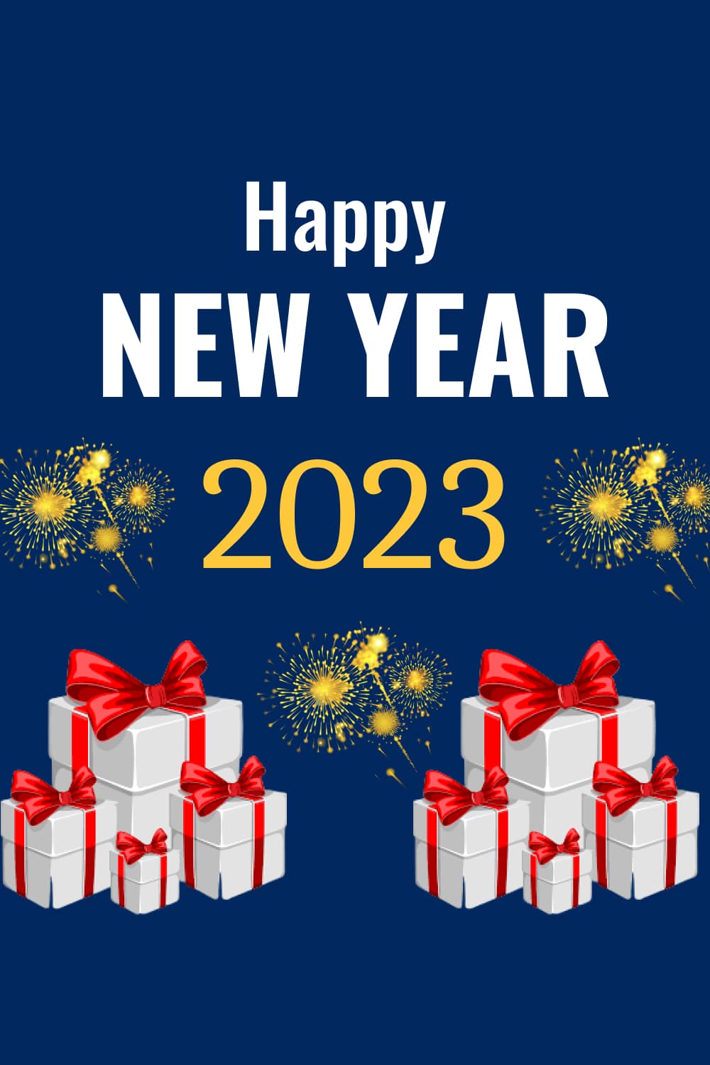 Happy New Year Social Media Post Template pinterest image.