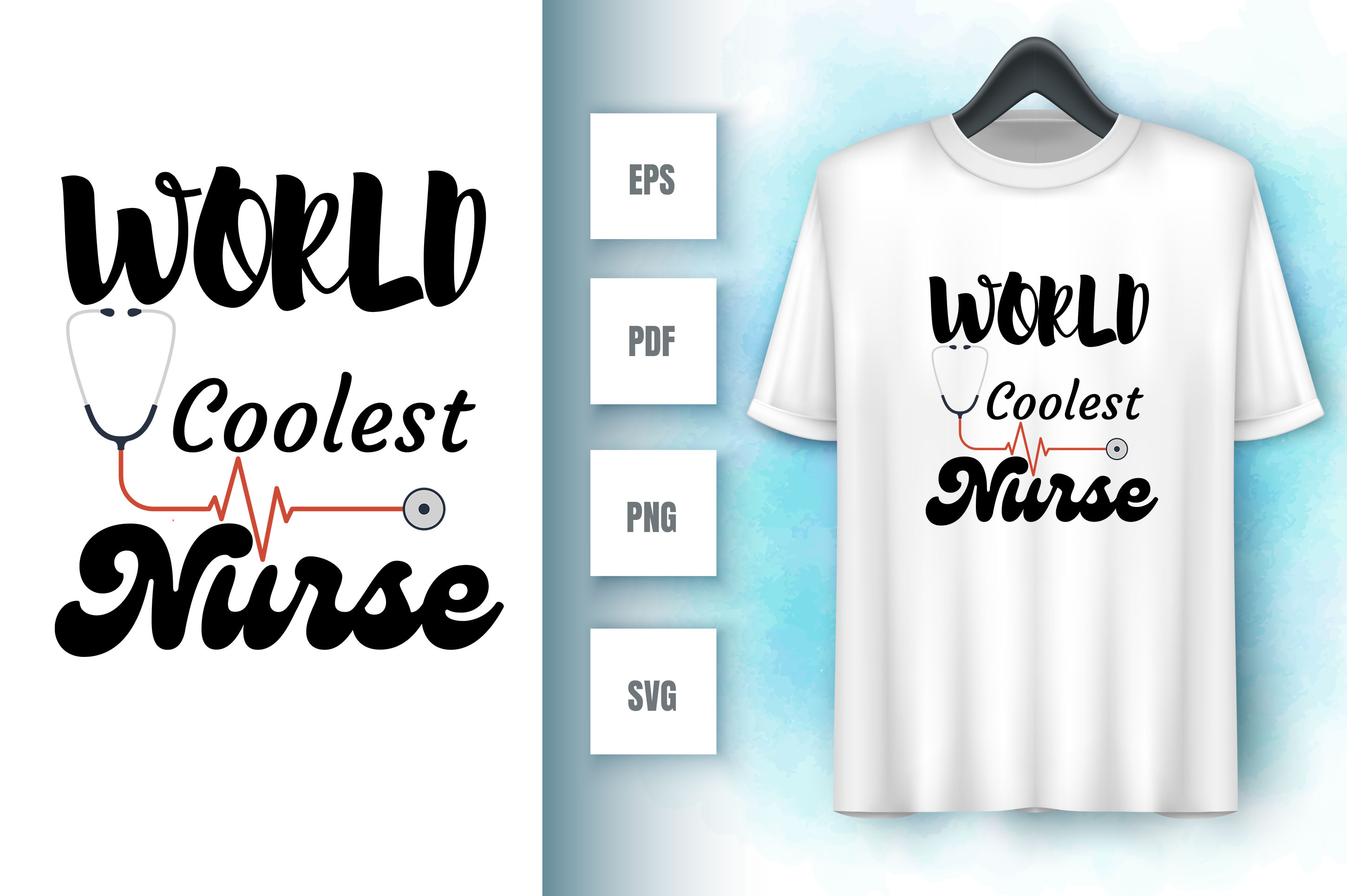 Picture of a white t-shirt with an amazing inscription world coolest nurse