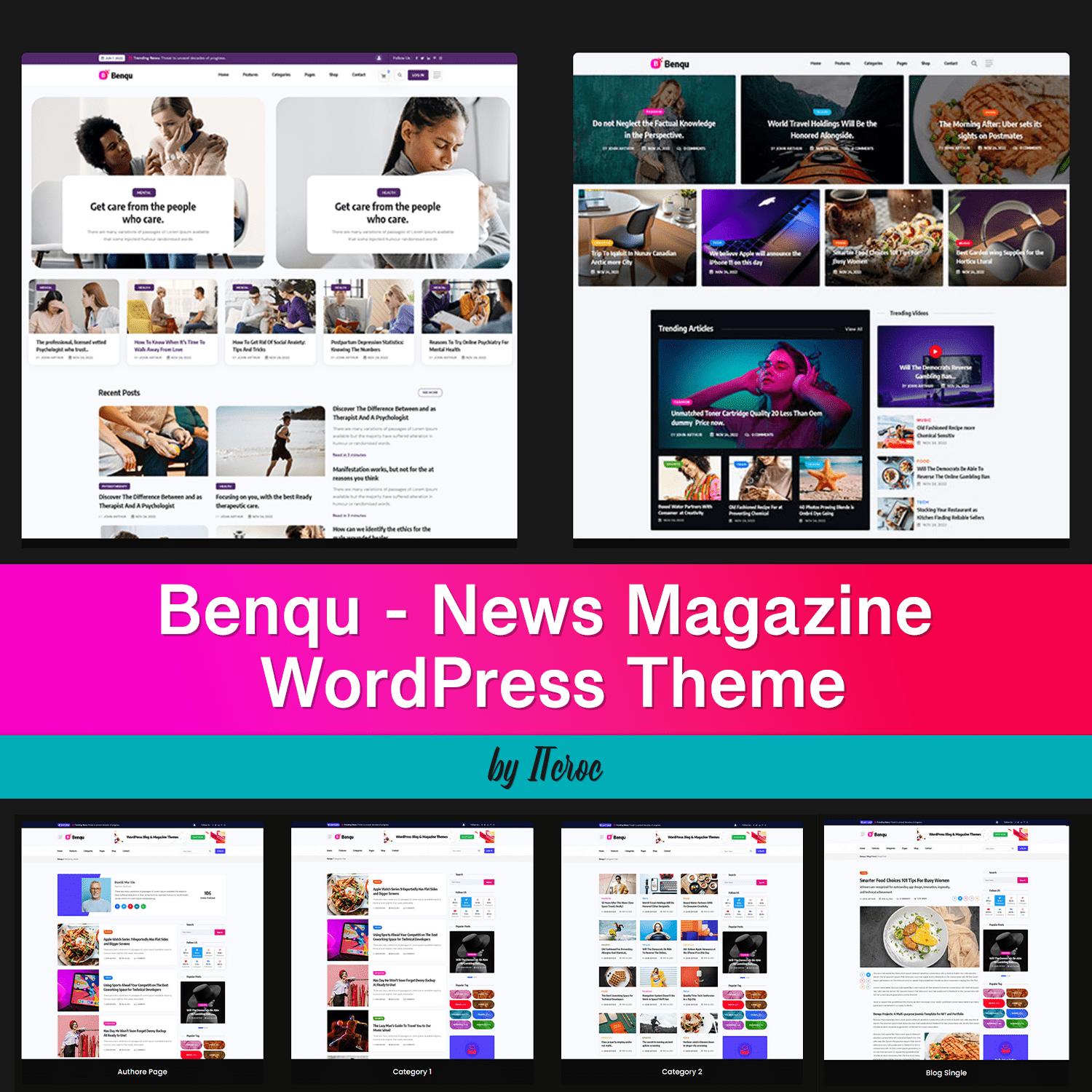 Benqu - News Magazine WordPress Theme.