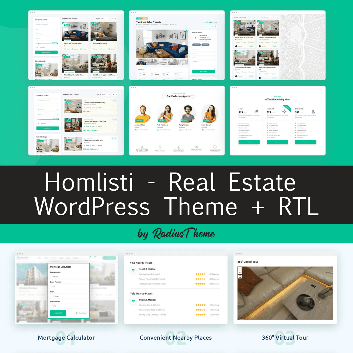 Homlisti – Real Estate WordPress Theme + RTL cover.