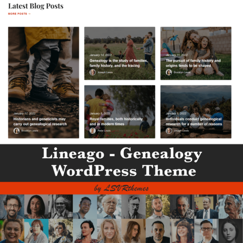 Lineago - Genealogy WordPress Theme.
