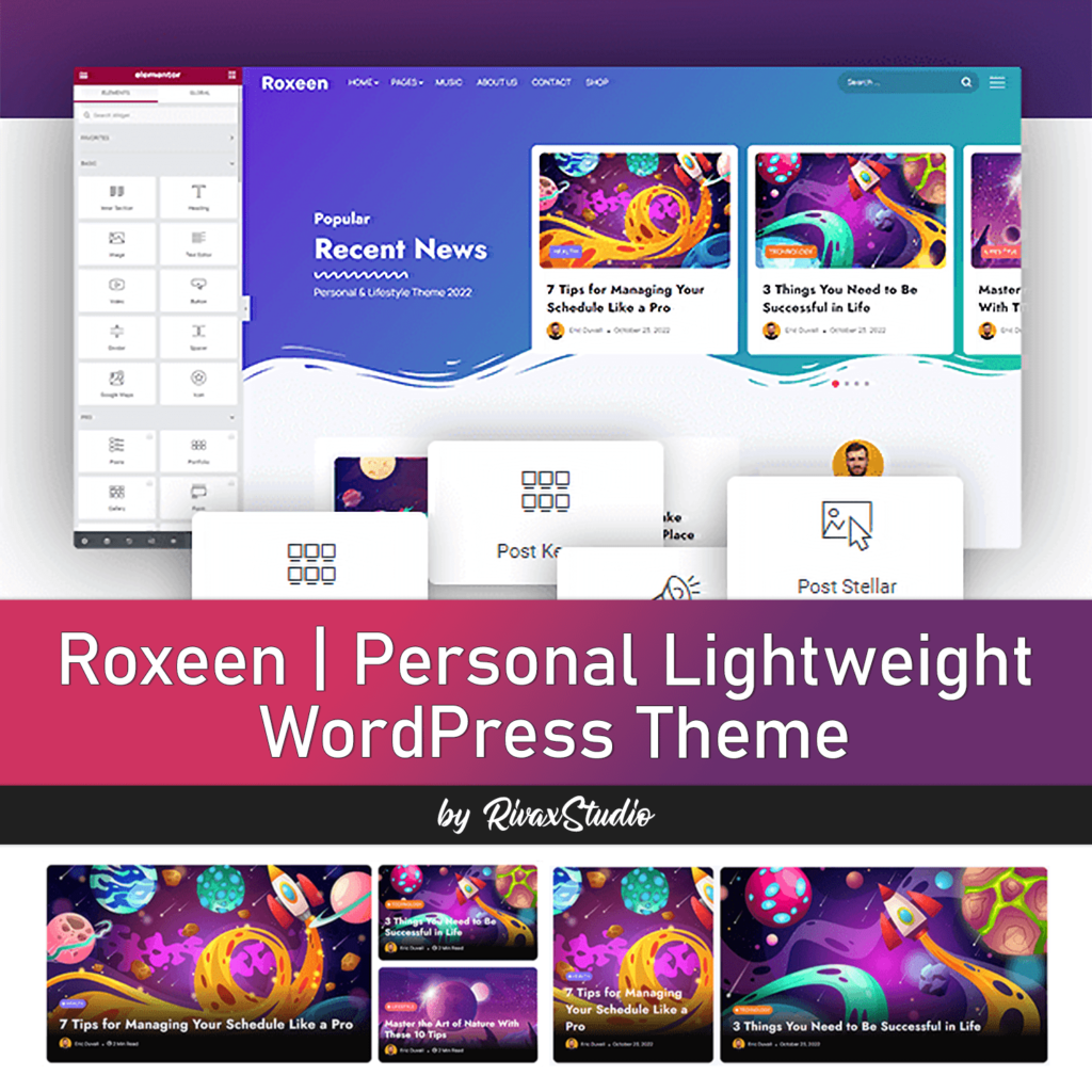 Roxeen | Personal Lightweight WordPress Theme – MasterBundles