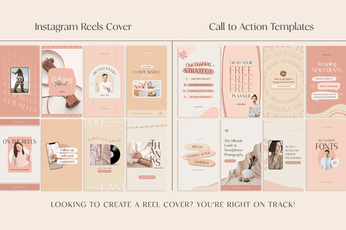Call to action templates and instagram reels cover.