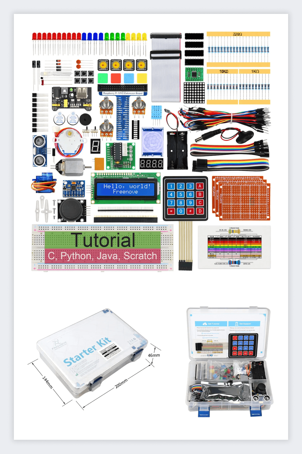 Photo of the Ultimate Starter Kit for Raspberry Pi 4.