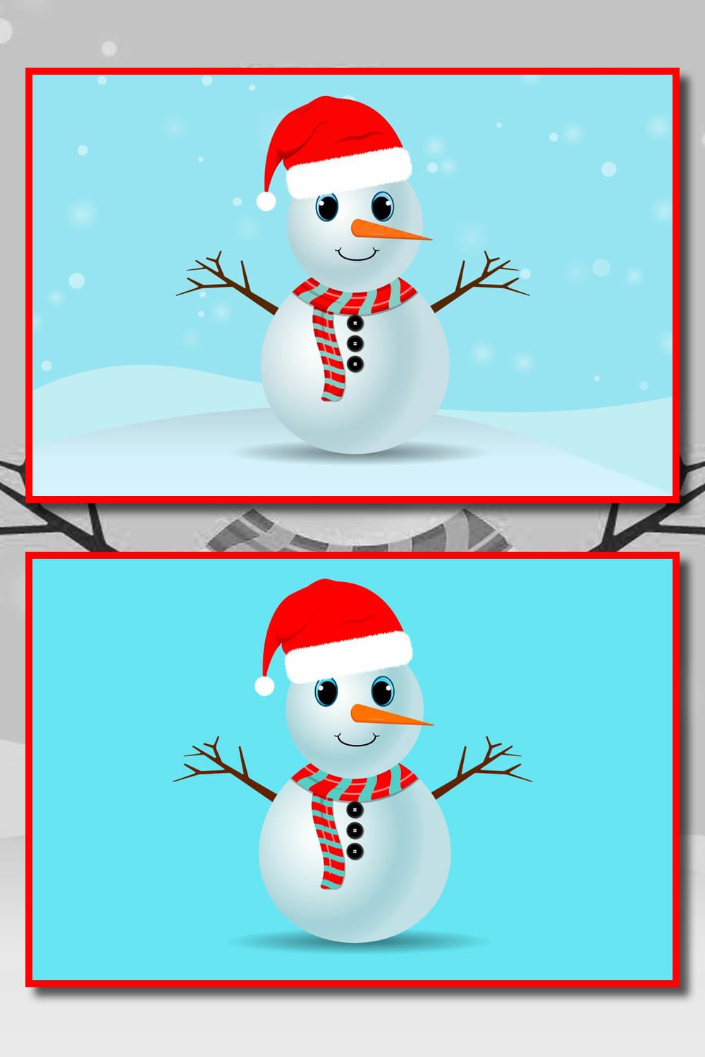 Christmas Cute Snowman With Santa Hat - Pinterest.
