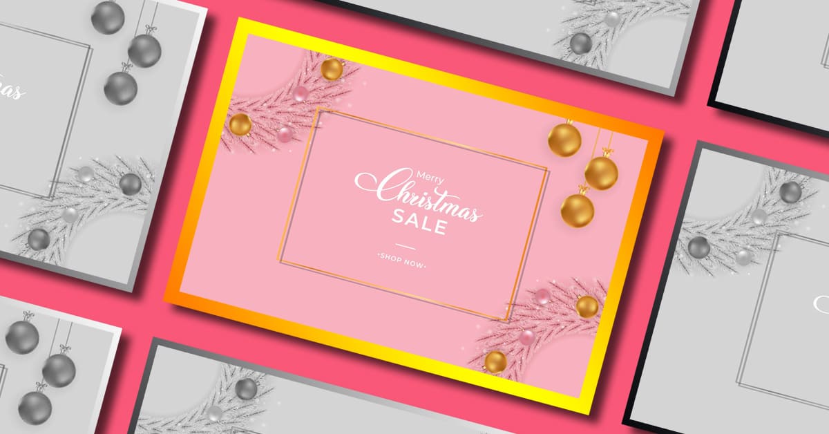 Christmas Sale Banner Pink Background - Facebook.