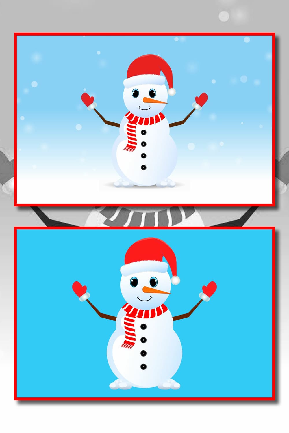 Christmas Snowman With Red Scarf And Hat - Pinterest.