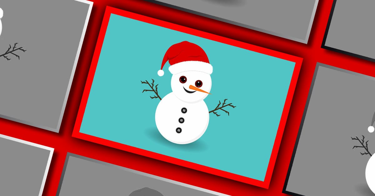 Christmas Cute Snowman Blue Background - Facebook.