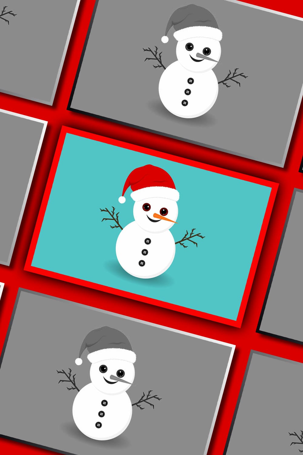 Christmas Cute Snowman Blue Background - Pinterest.