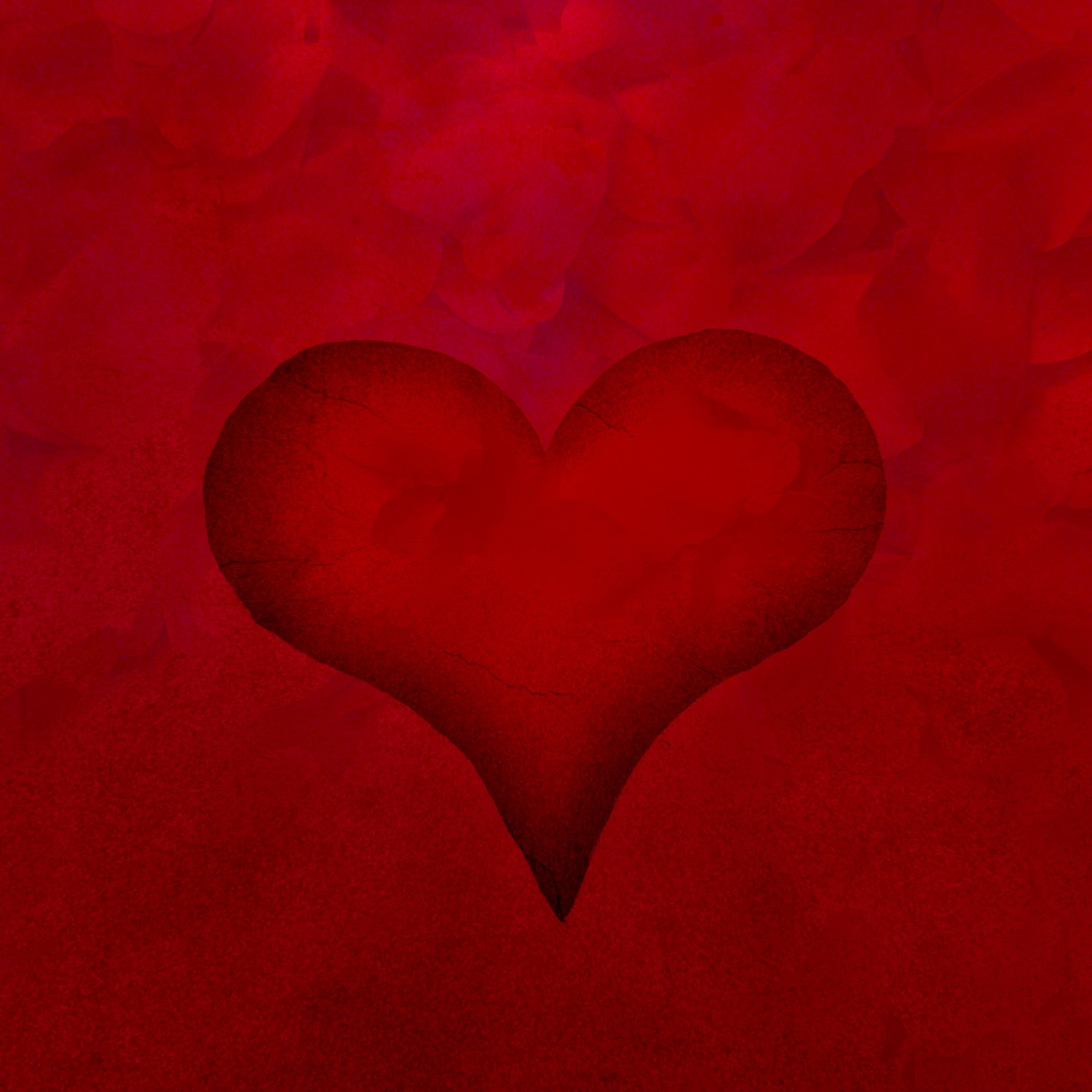 Red heart on a red background.