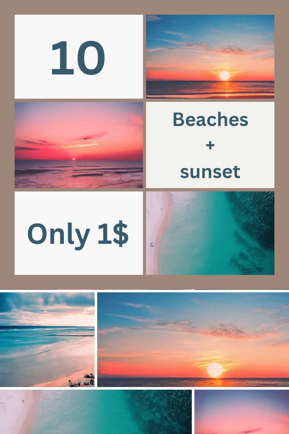 Beautiful Sunset Beaches Photo pinterest image.