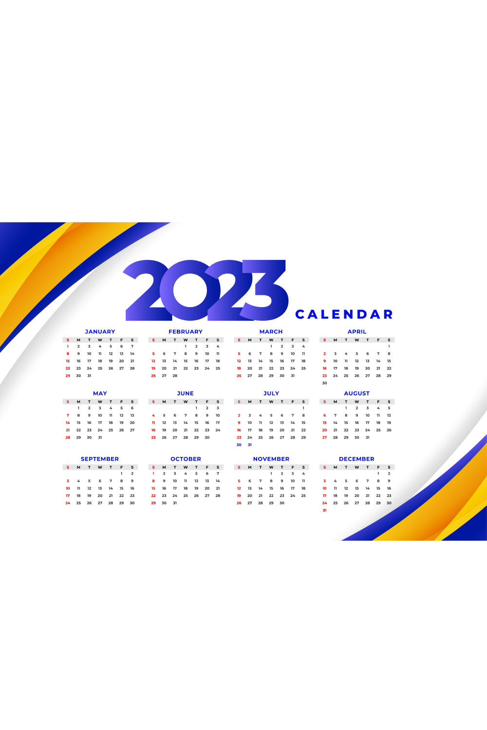 Modern Style New Year Calendar Background pinterest image.