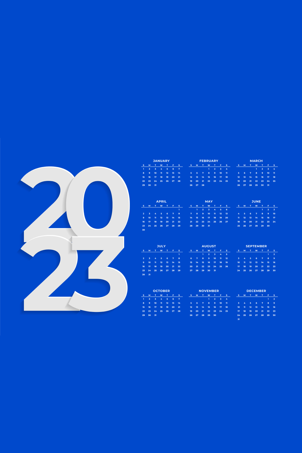 Blue Calendar Design Template pinterest image.