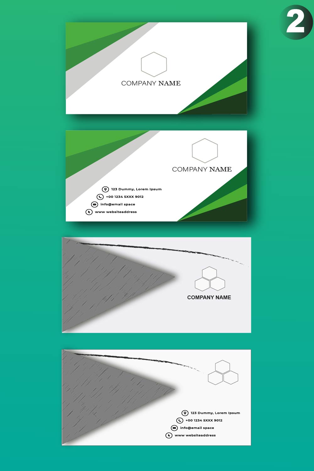 Modern Business Card Design Template pinterest image.