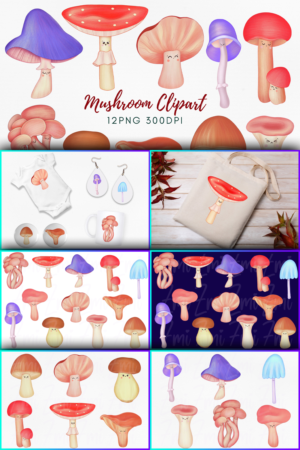 Mushroom PNG Bundle | Kawaii Mushrooms Clipart - Pinterest.