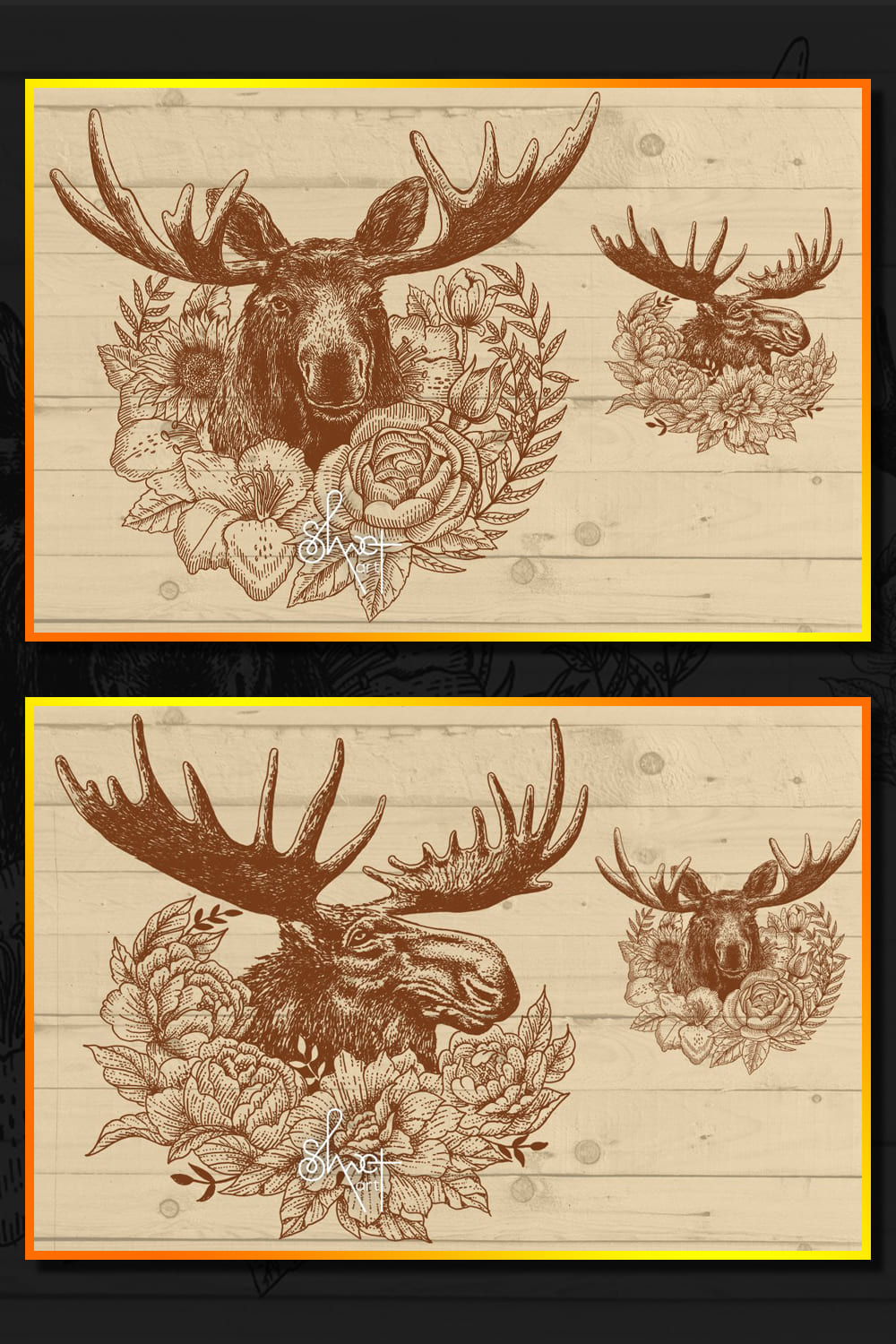 2189313 moose illustration with wreath pinterest 1000 1500 70
