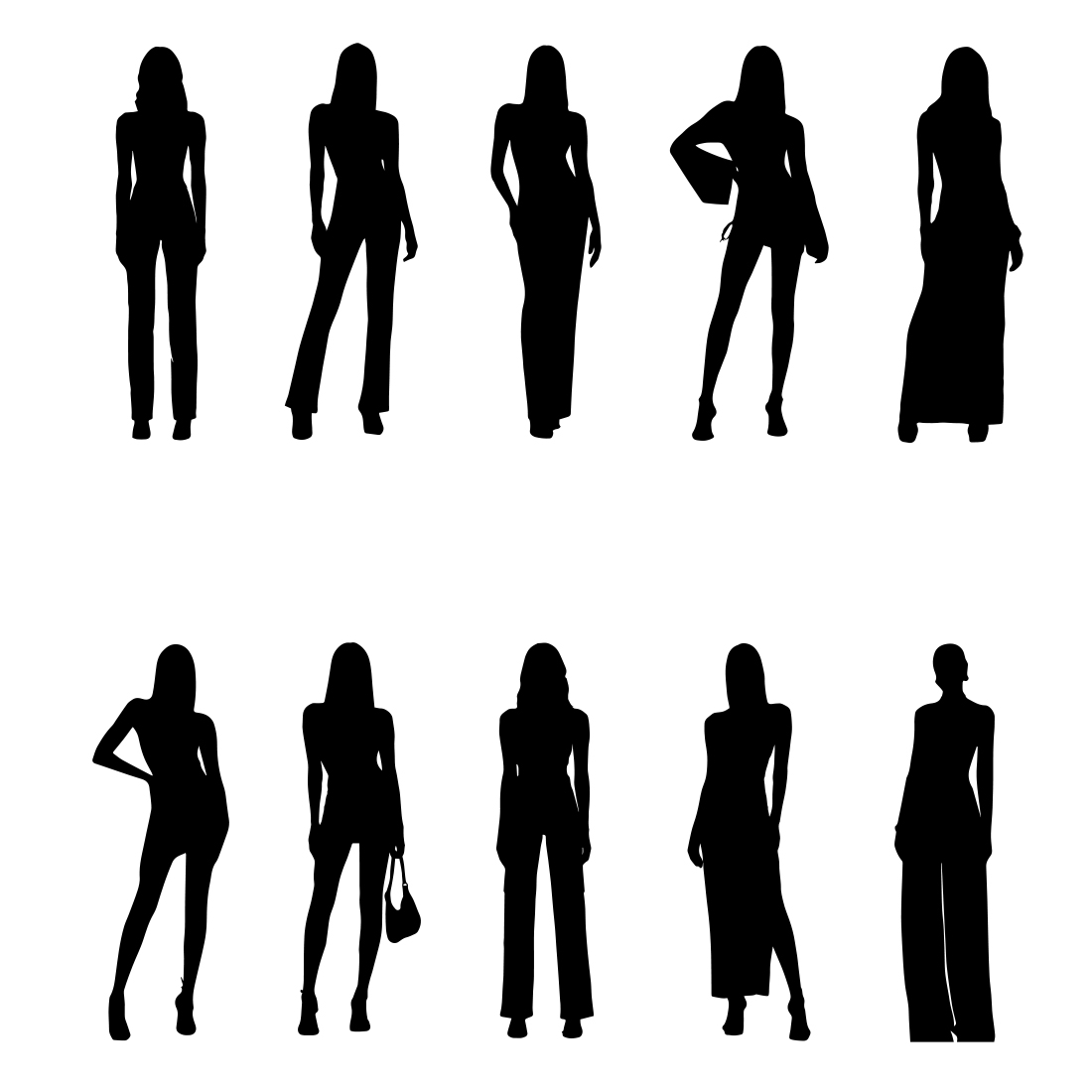 A pack of wonderful images of women silhouettes.