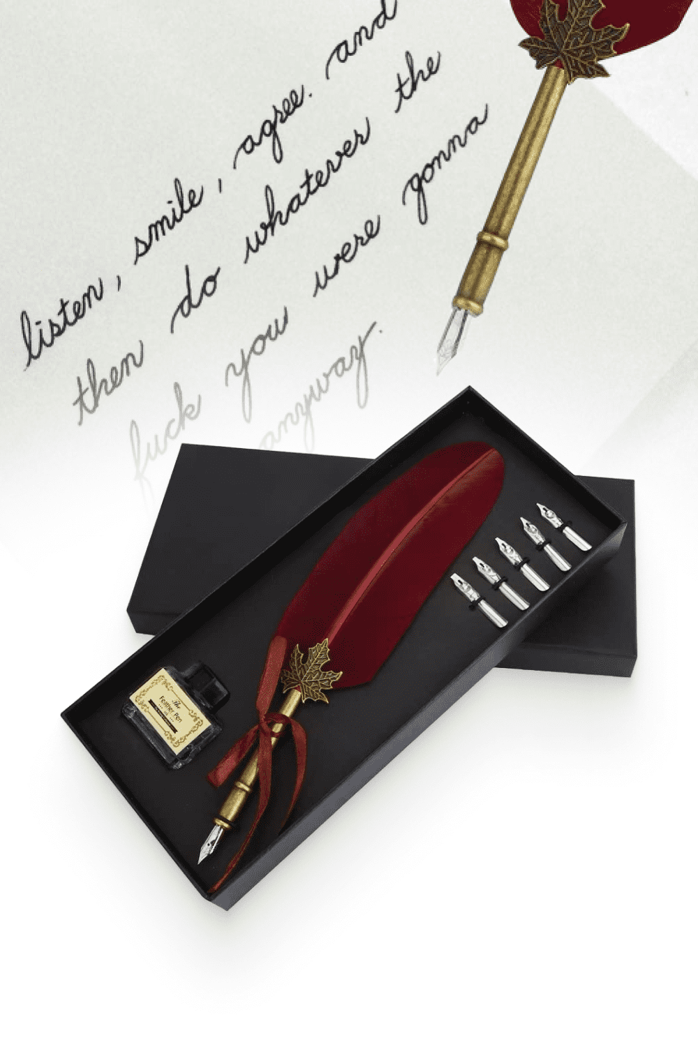 Hocus Pocus Novelties Co. Feather Quill Pen Set with Ink - Boxed