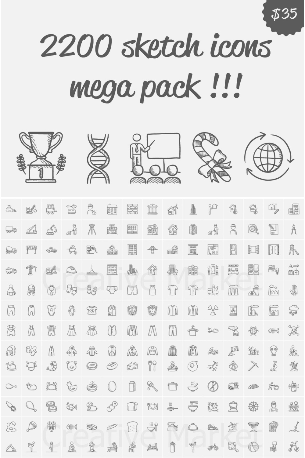 2200 Vector Sketch Icons Mega Pack - Pinterest.