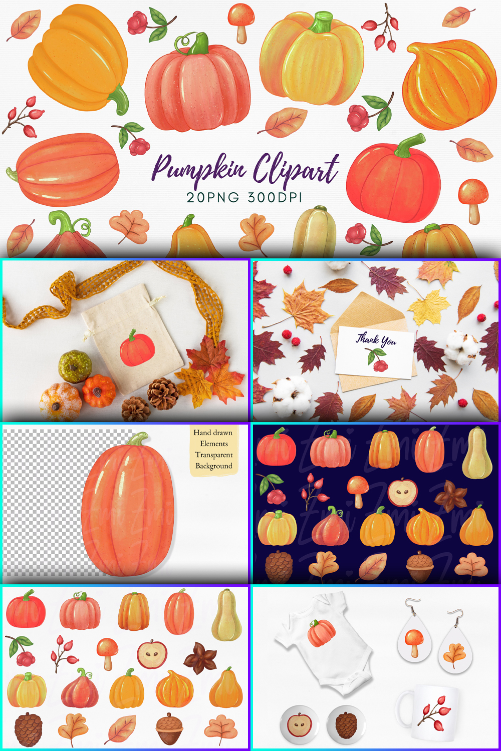 Pumpkin PNG Bundle | Fall Harvest Clipart - Pinterest.