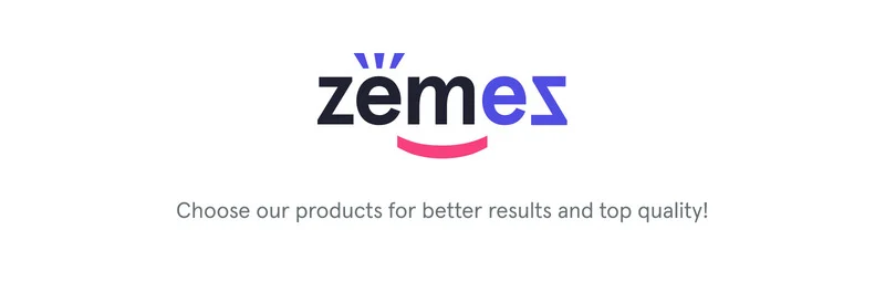 Logo of zemez and gray letetring on a white background.