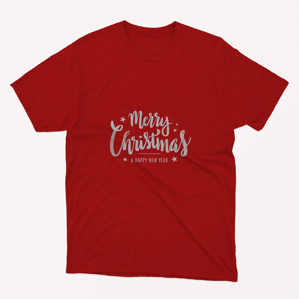 Typography Merry Christmas RedT- shirts Designs preview image.