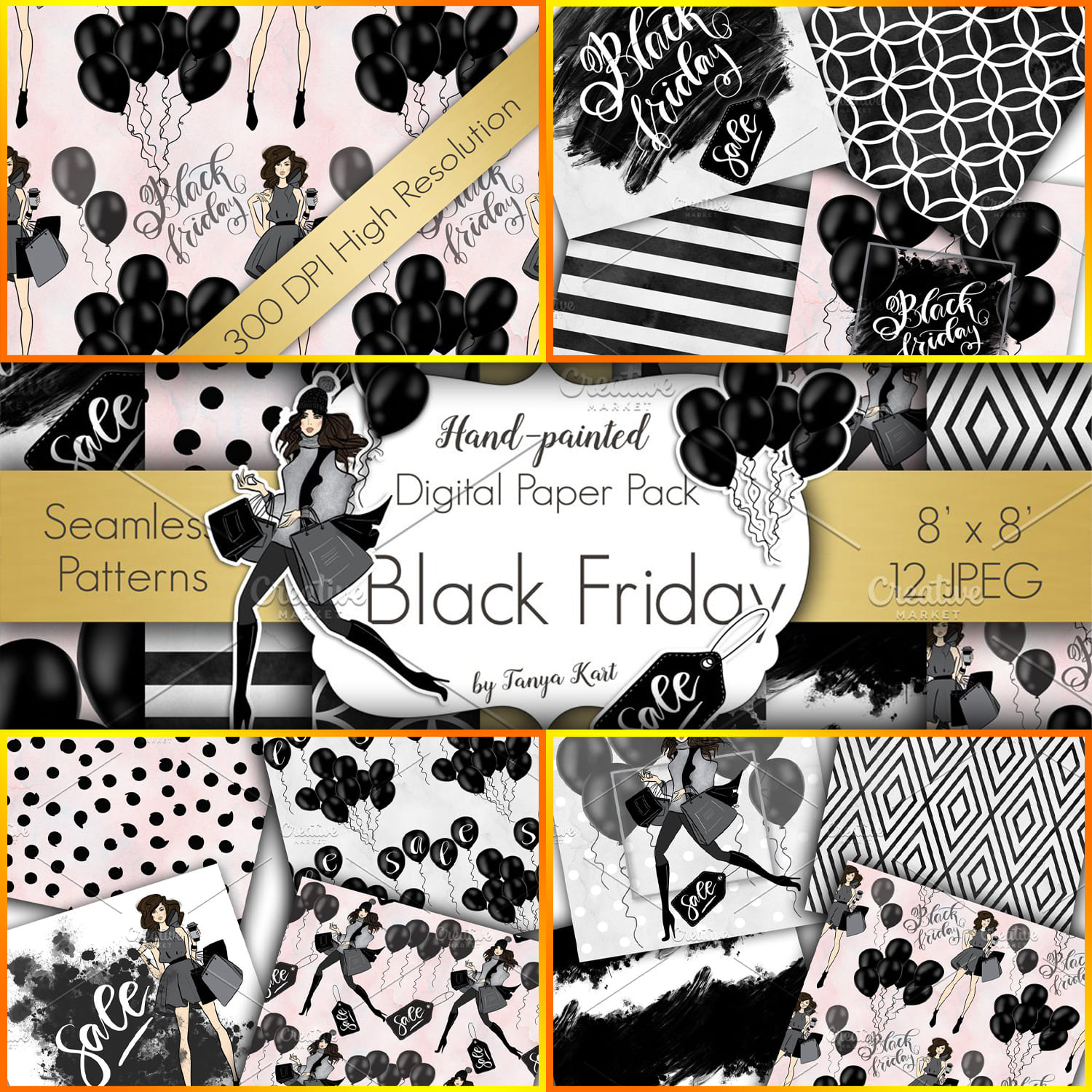 Black Friday Hand Painted Design Kit Cover.