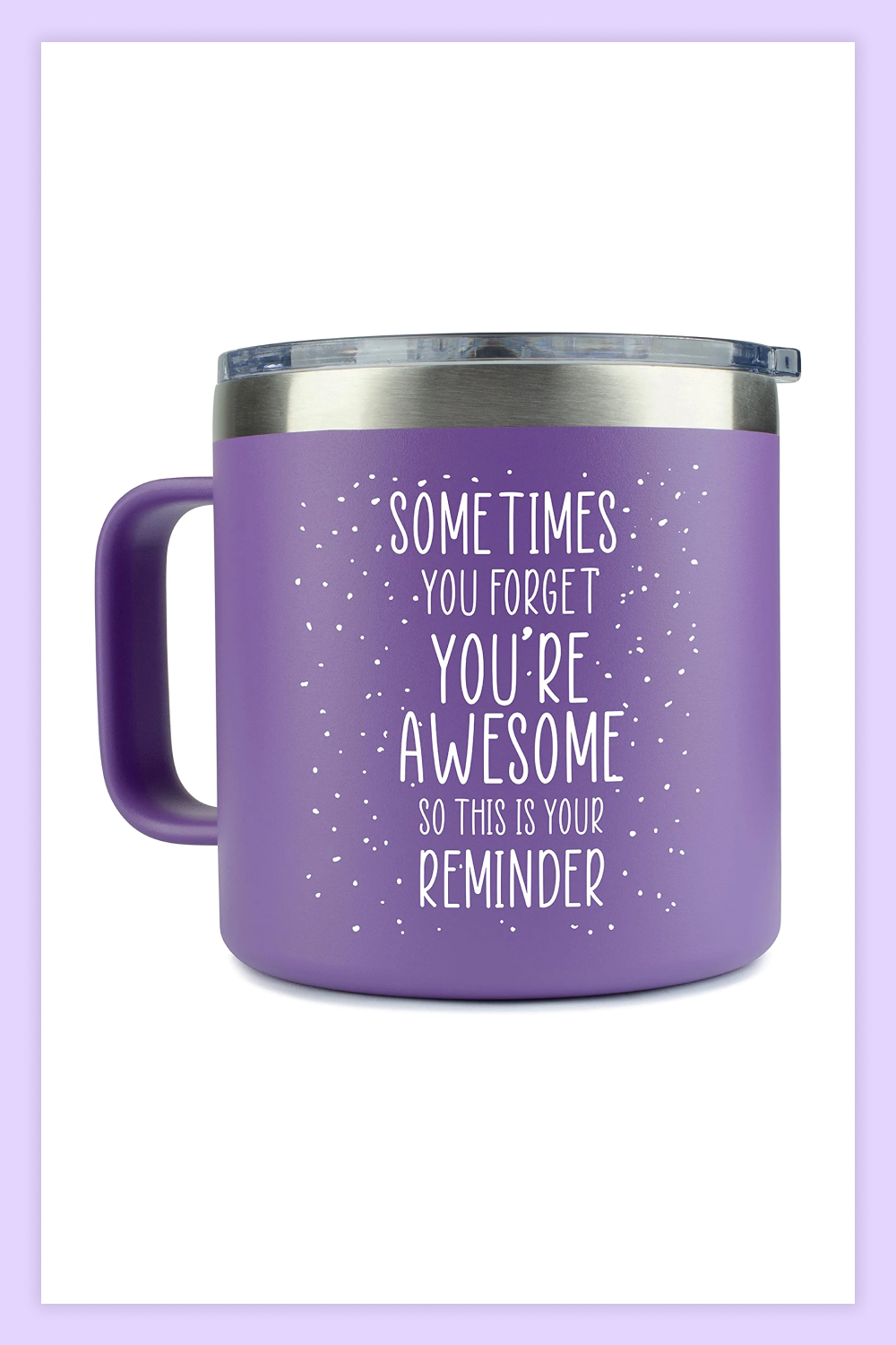 KLUBI Inspirational Gifts for Women –Stainless Steel Coffee Purple Mug.