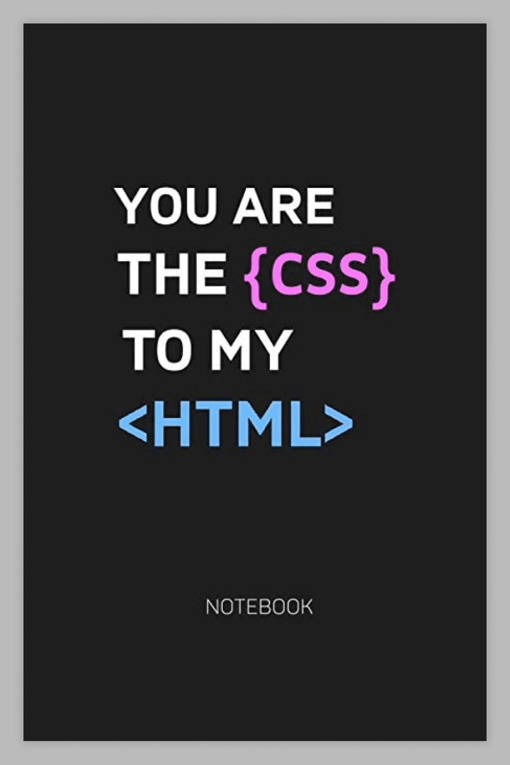 The cover of the book You are the CSS to My HTML Love Valentine Programmer Notebook.