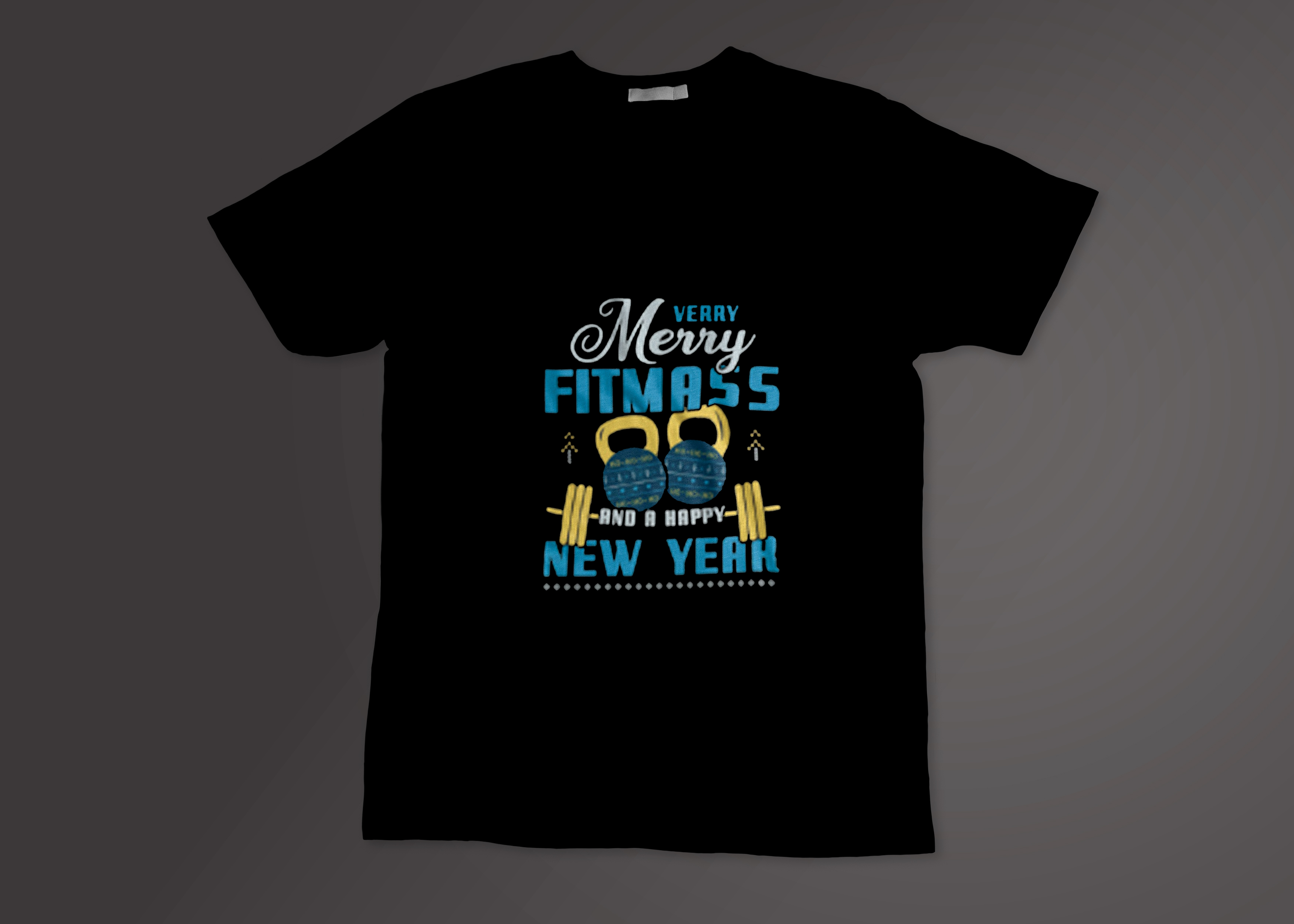 Typography Christmas Fitmass T- shirts Designs preview image.