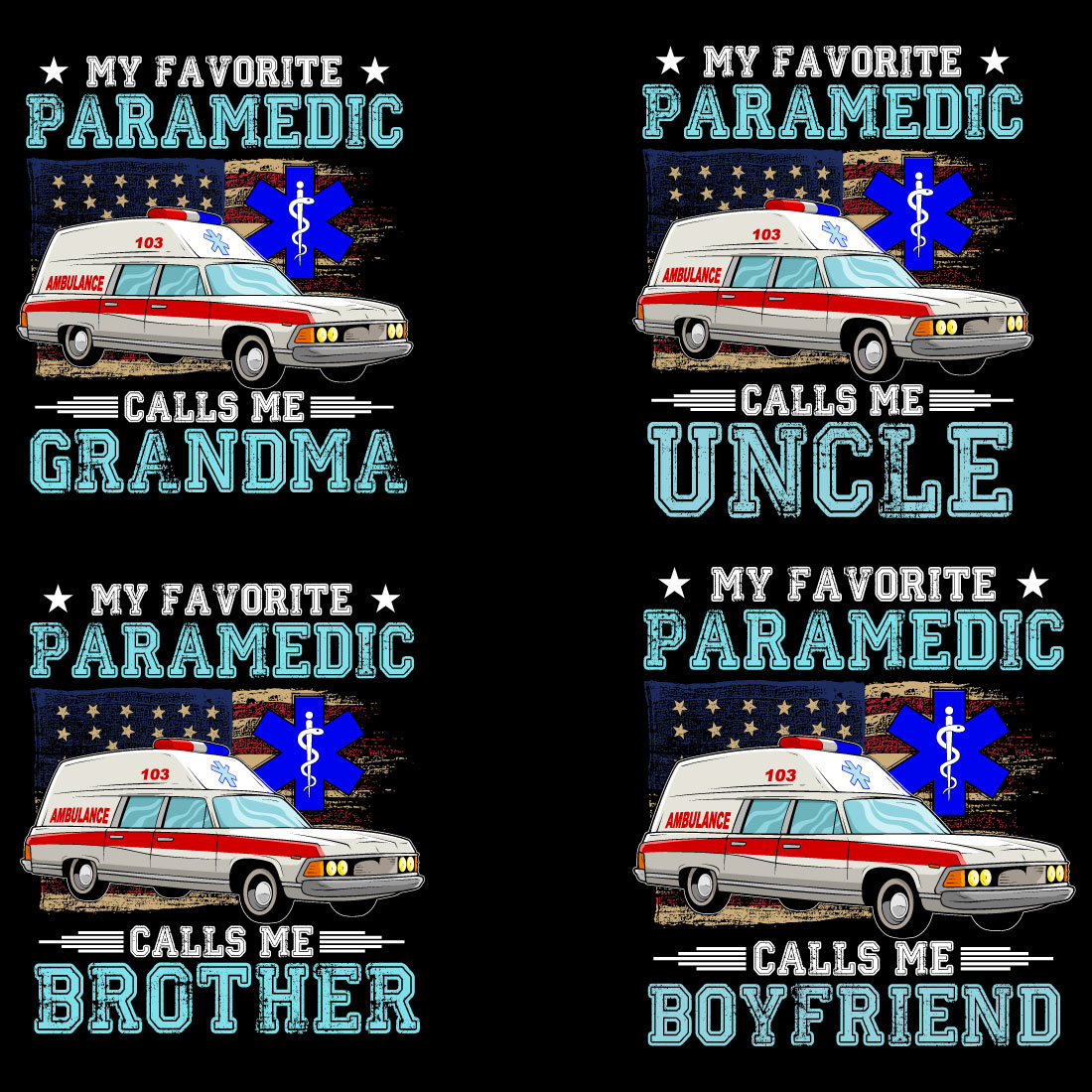My Favorite Paramedic Calls Me T-Shirt Designs Bundle cover image.
