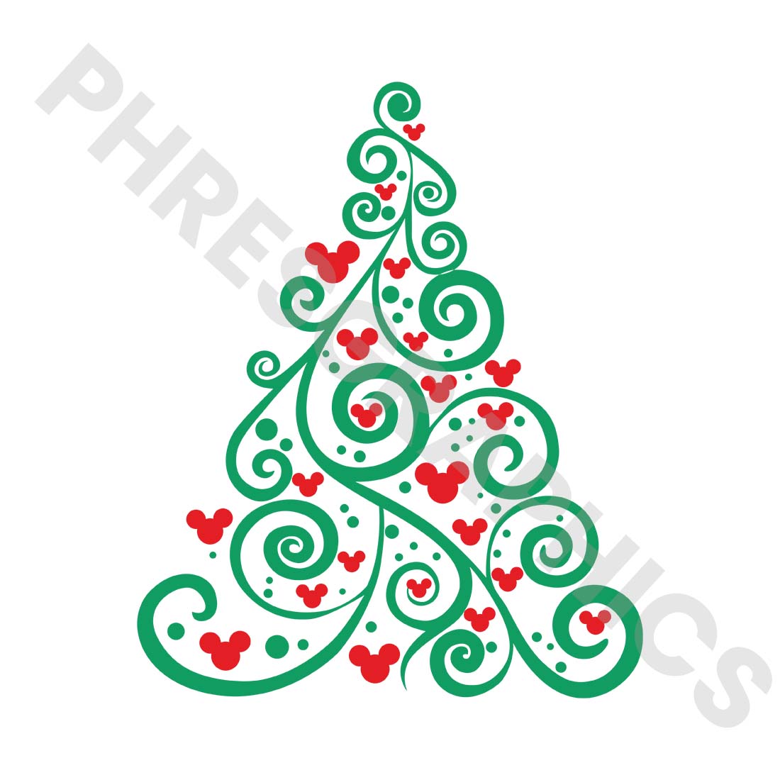 Vector Christmas Tree T-Shirt Design preview.