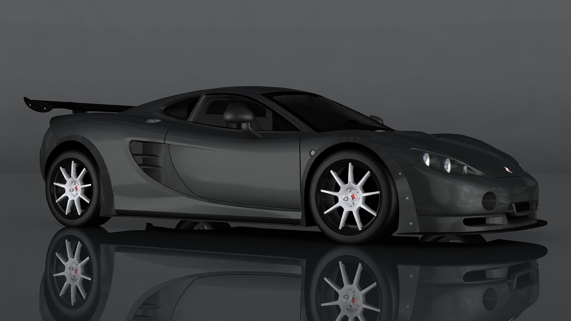 Front right mockup of ascari kz1r low poly 3d model.