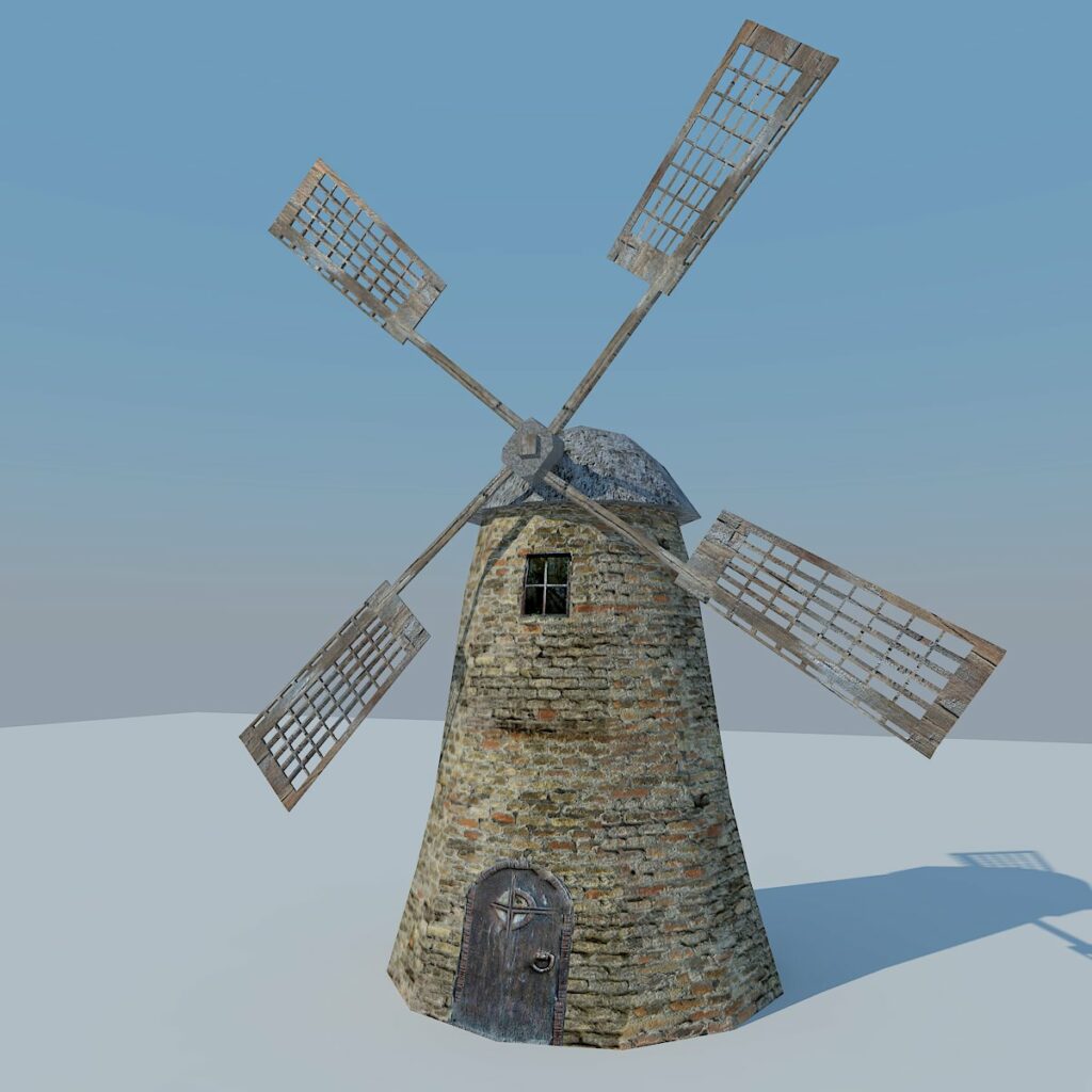 Low Poly Mill – MasterBundles