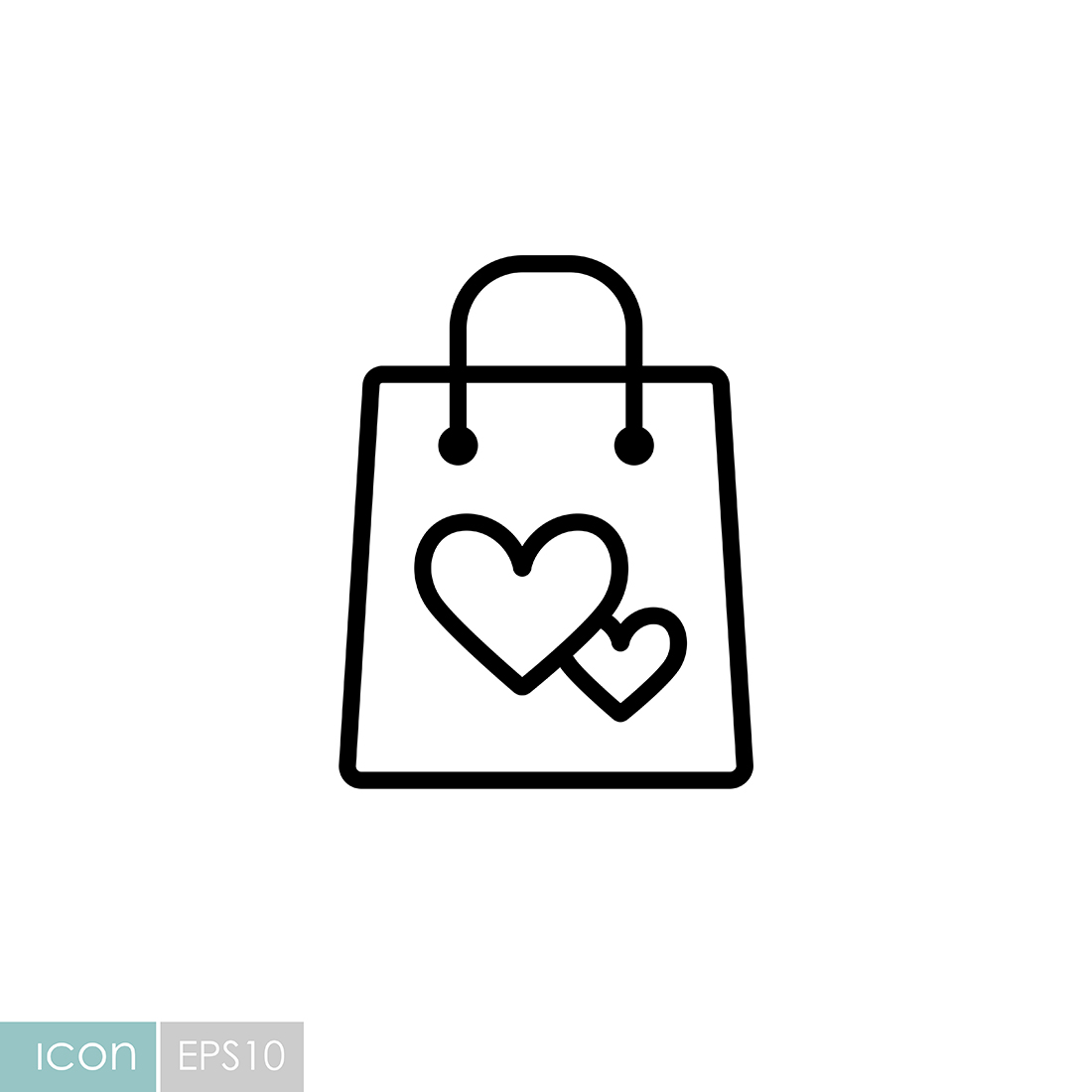 Package icon with a heart.