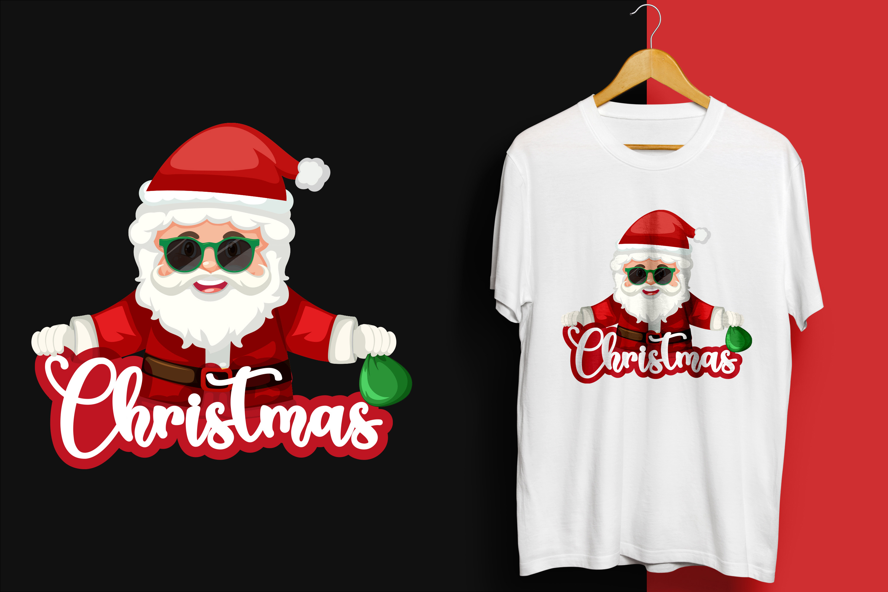 T-shirt Santa Christmas Designs Bundle preview image.