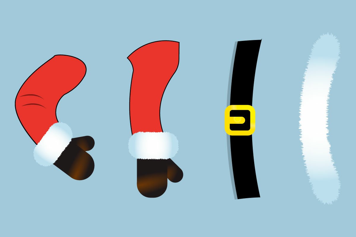 Santa clothes elements.