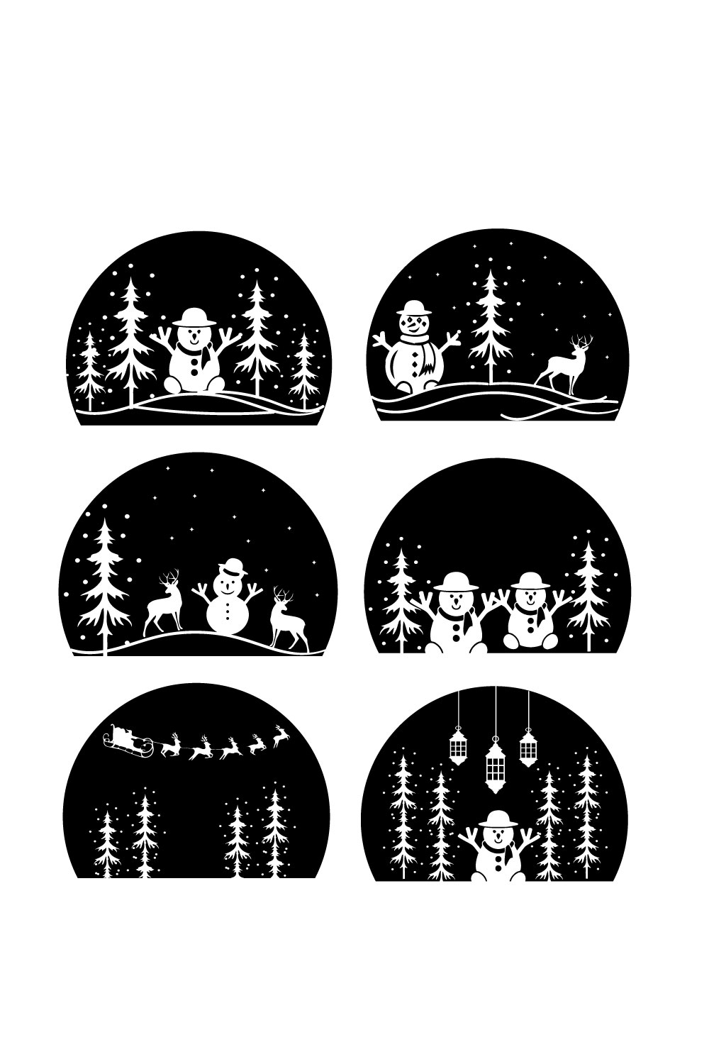 Christmas Snowman SVG Bundle Pinterest image.