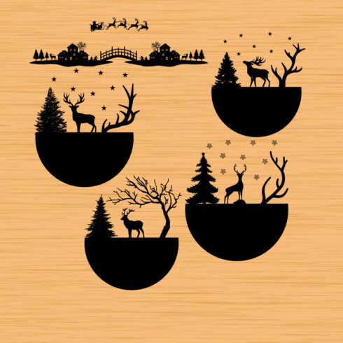 Collection of amazing images of Christmas reindeer silhouettes