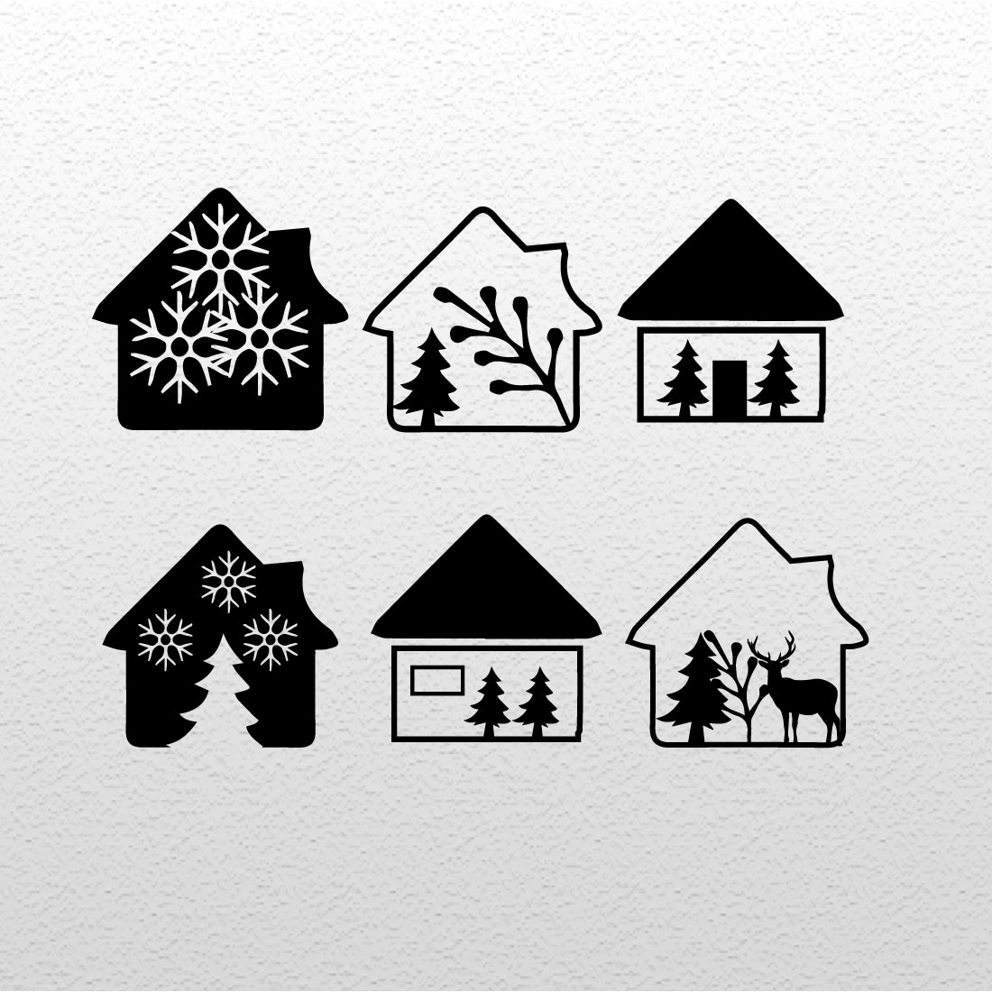 Cute Christmas House SVG Bundle all previews.