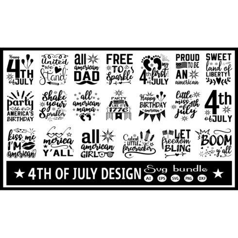 Fourth of July Design SVG Bundle cover image.