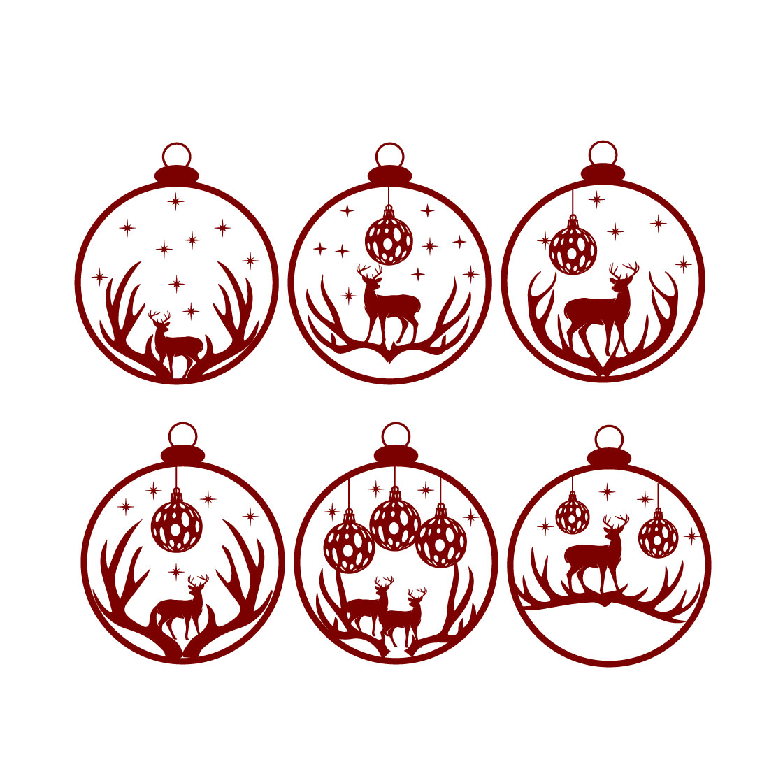 A selection of enchanting images of Christmas ornaments with the image of deer