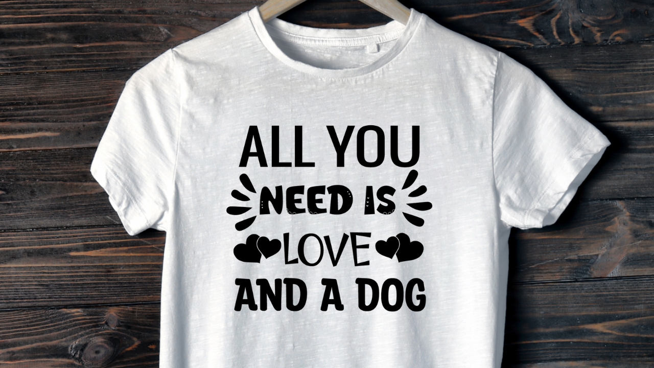 You Need Love and Dog T-shirt Typography Design preview image.
