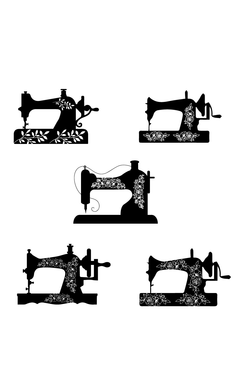 A selection of adorable images of sewing machine silhouettes