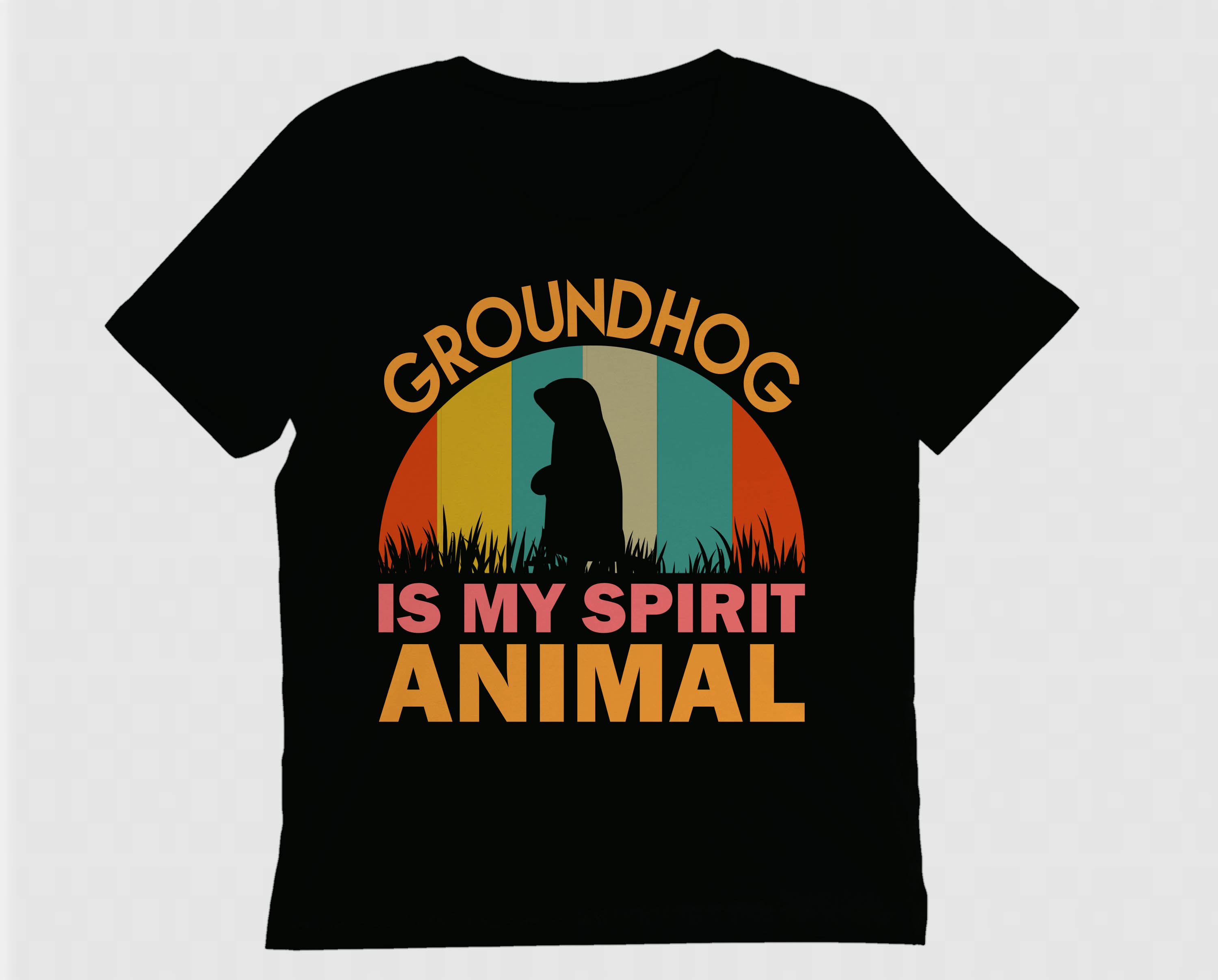 Image of t-shirt with enchanting groundhog print