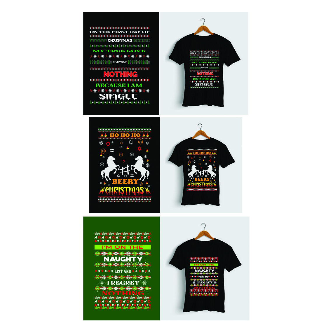 Christmas T-shirt Design Bundle preview image.
