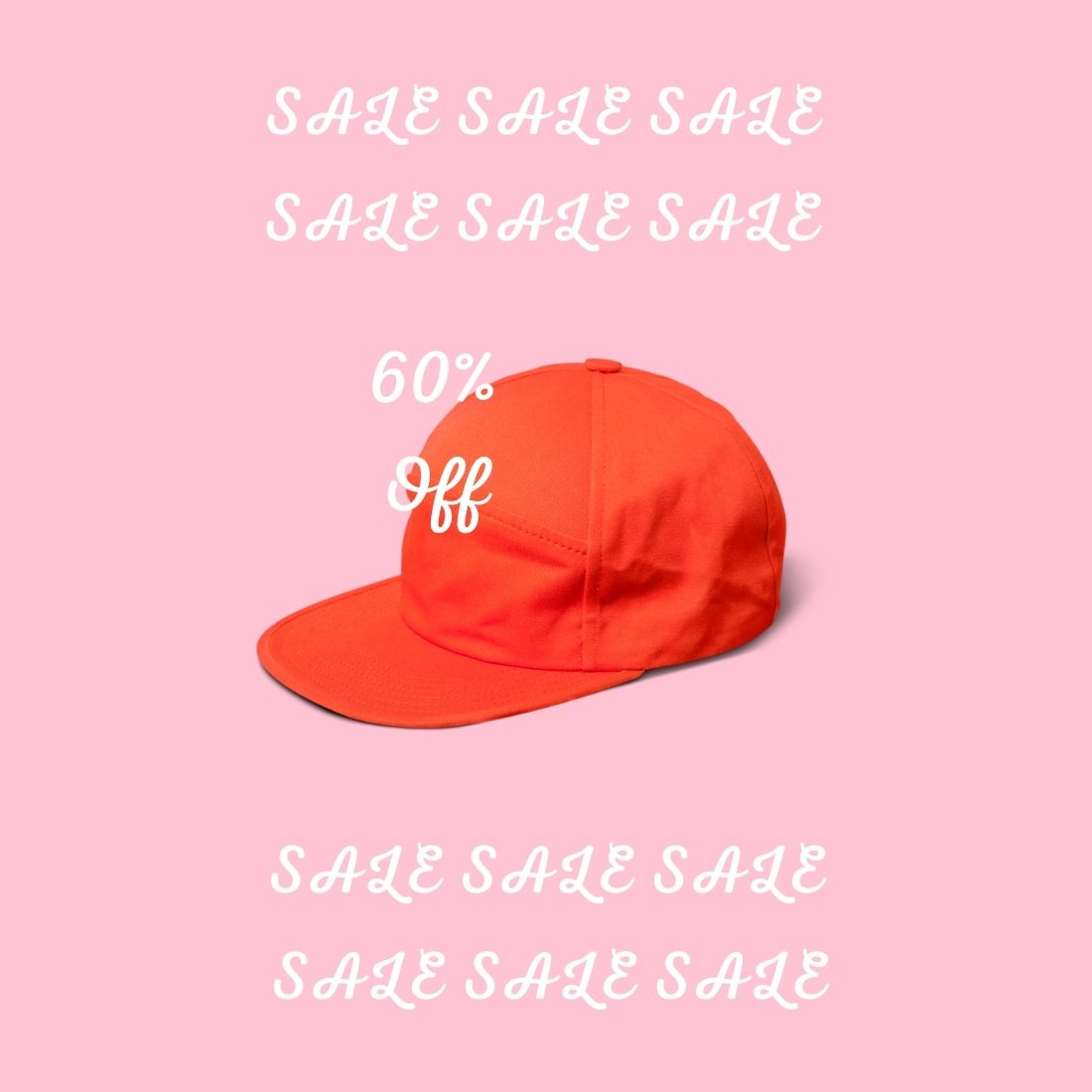 Pink background with a red cap.