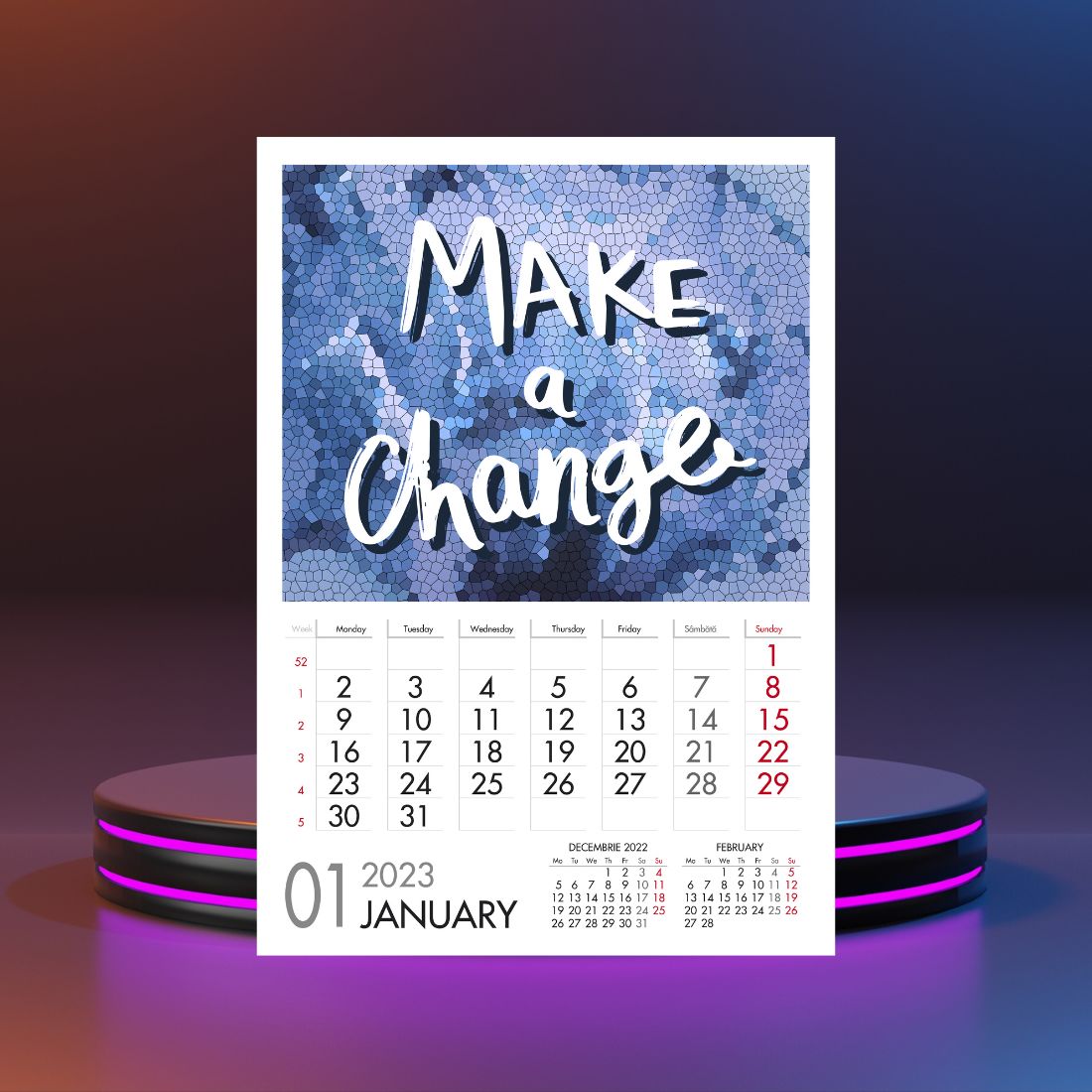Wall Calendar Motivational Quotes preview image.