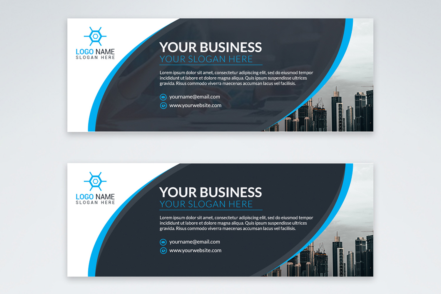 Corporate Facebook Cover Design Template with blue color.