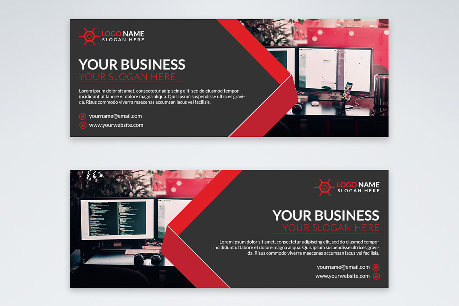 Facebook Cover Design Template red version.